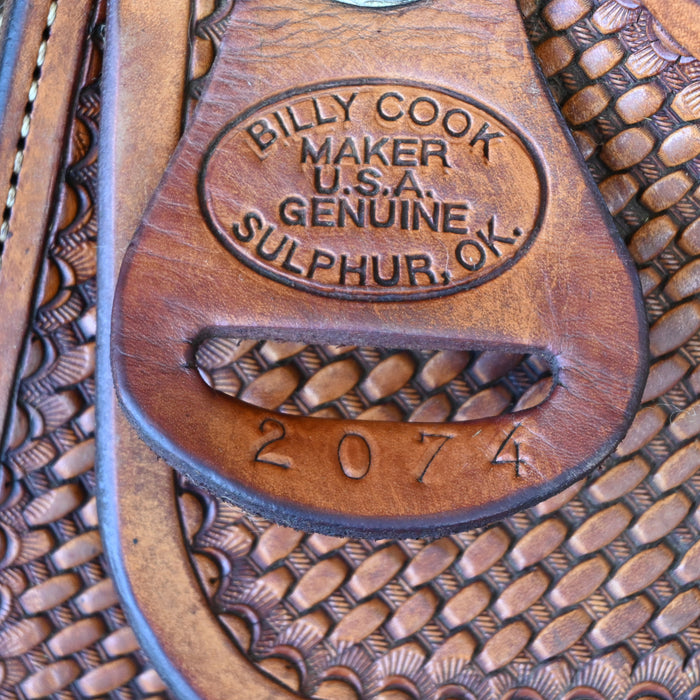 16" USED BILLY COOK TEAM ROPING SADDLE