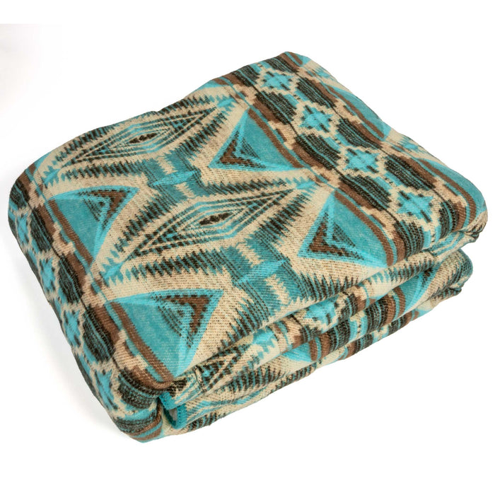 Rock & Roll Denim Jaquard Berber Lined Blanket