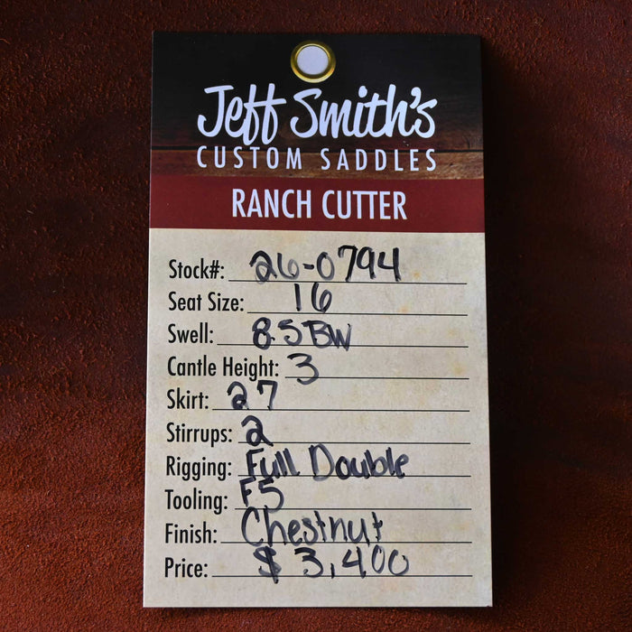 16" JEFF SMITH BUSTER WELCH RANCH CUTTER SADDLE