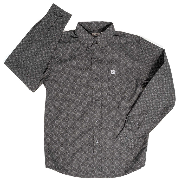 Cinch Boy's Geo Print Button Down Shirt