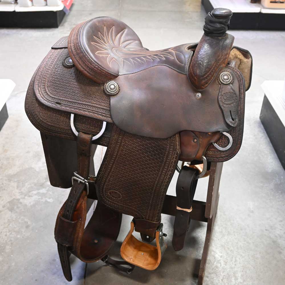 14" USED COATS ROPING SADDLE Saddles Coats Saddlery   