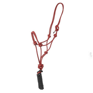 Cowboy Rope Halters with Lead -- Multiple Color Choice Tack - Halters & Leads - Combo Teskey's Maroon  