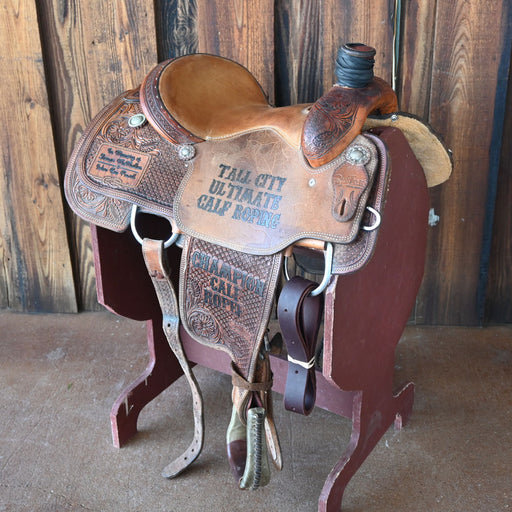14" USED SCOTT THOMAS CALF ROPING SADDLE Saddles - Used Scott Thomas