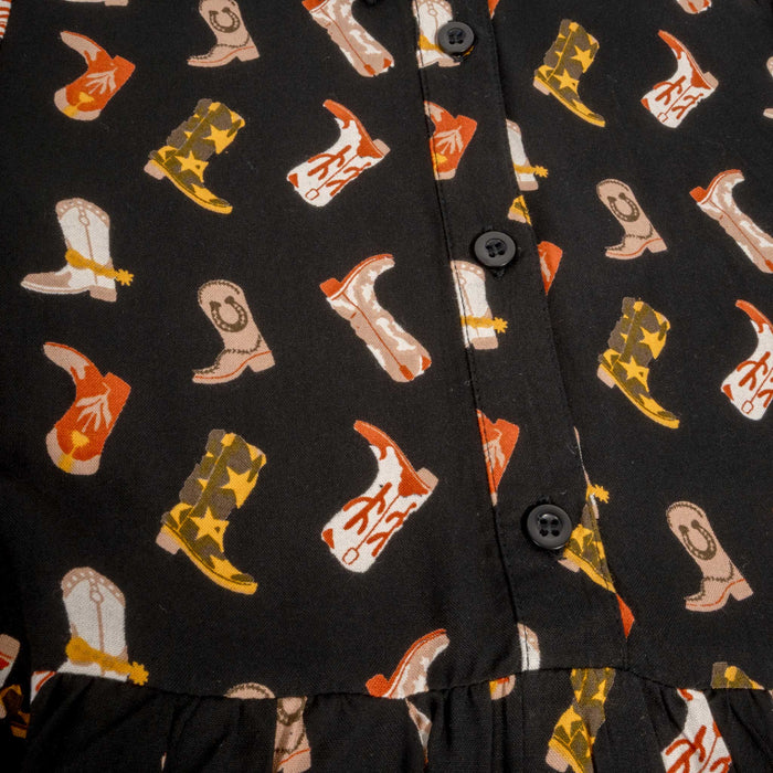 Roper Girl's Boot Printed Rayon Babydoll Dress