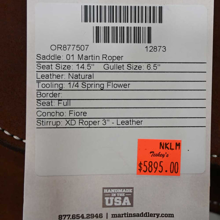 14.5" MARTIN ROPING SADDLE Saddles - New Martin Saddlery