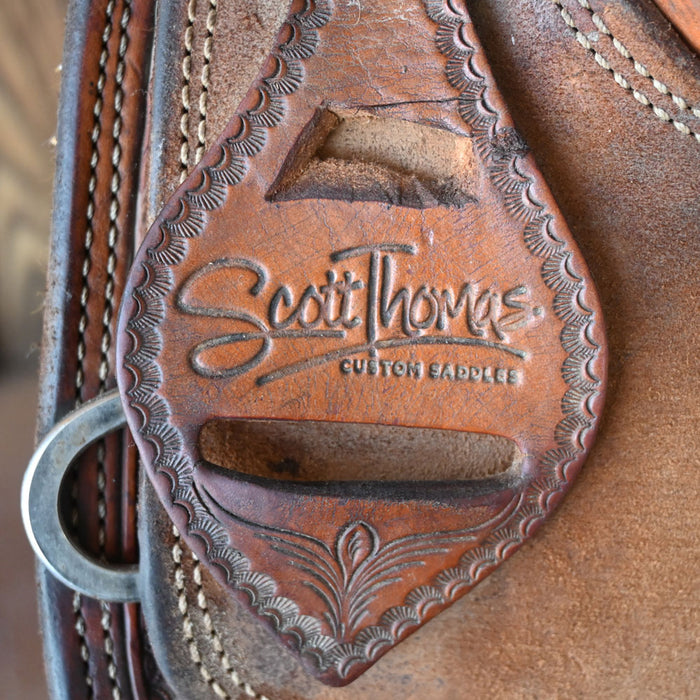 14" USED SCOTT THOMAS CALF ROPING SADDLE Saddles - Used Scott Thomas