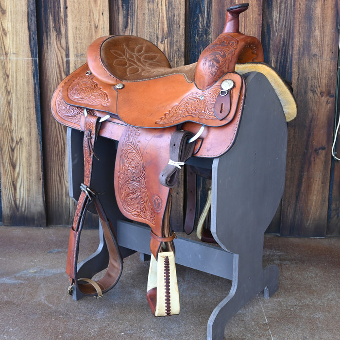 16" USED CIRCLE Y TEAM ROPING SADDLE