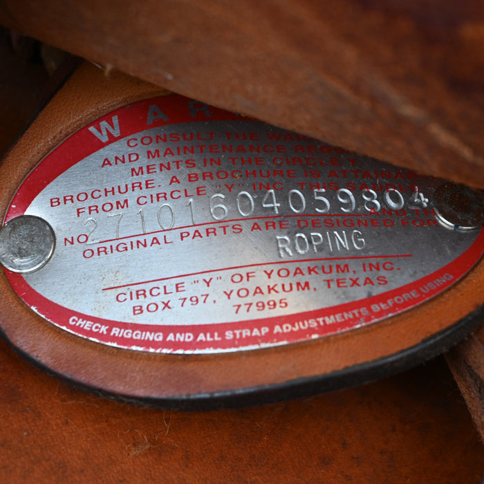 16" USED CIRCLE Y TEAM ROPING SADDLE