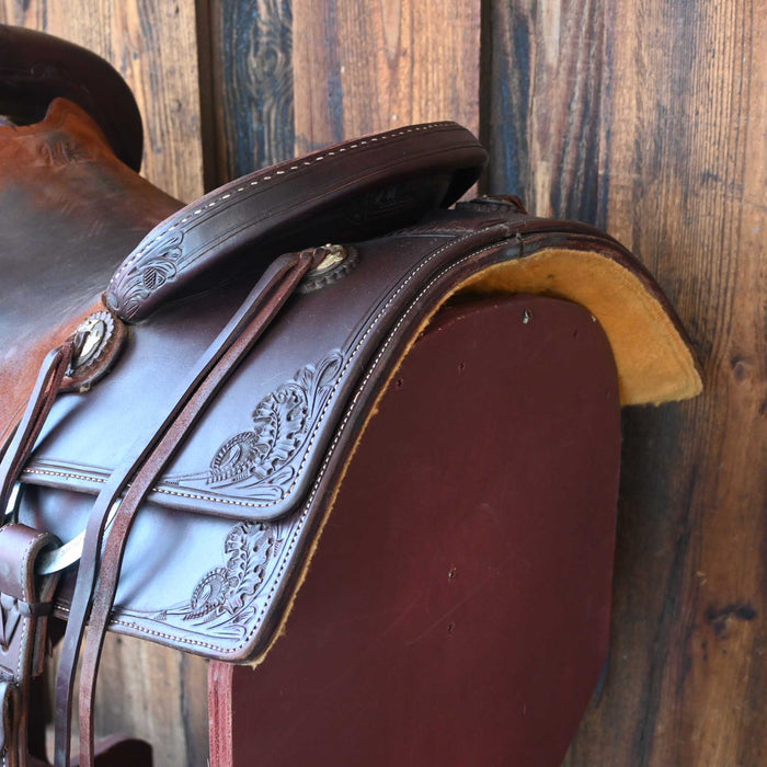 15" USED JEFF SMITH RANCH CUTTER SADDLE Saddles - Used Jeff Smith