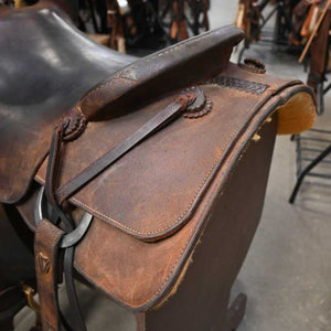 16.5" USED JEFF SMITH RANCH CUTTER SADDLE Saddles Jeff Smith   