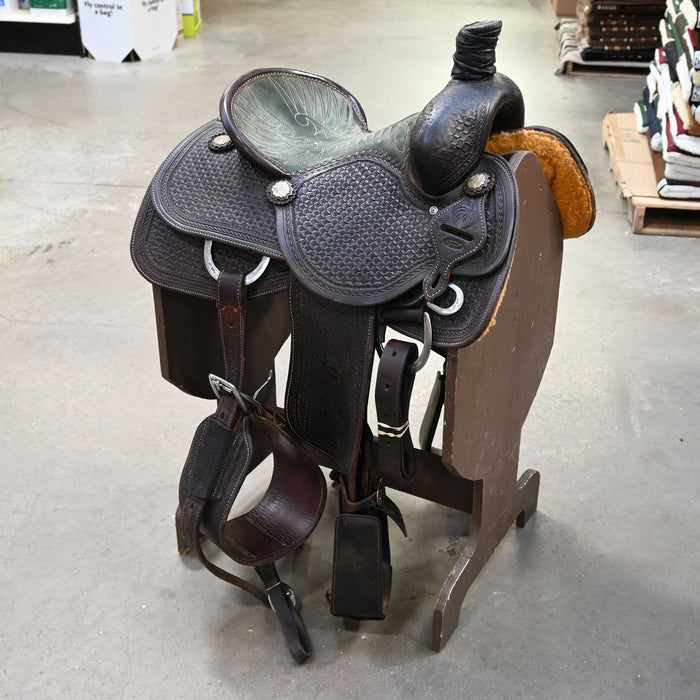 14" USED JEFF SMITH TEAM ROPING SADDLE