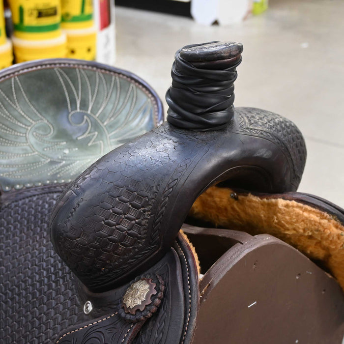 14" USED JEFF SMITH TEAM ROPING SADDLE