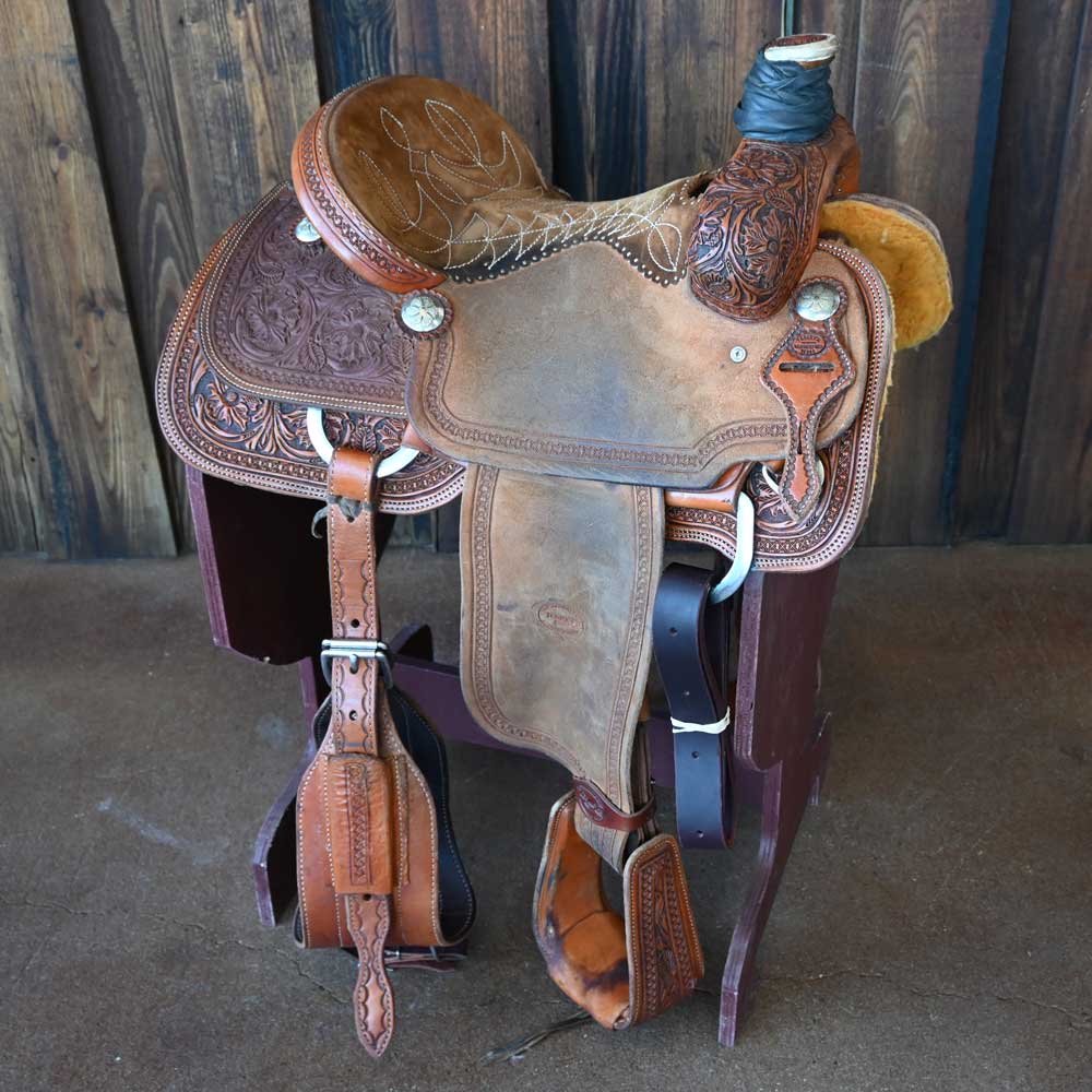 14.5" USED TESKEY'S ROPING SADDLE Saddles Teskey's Saddlery