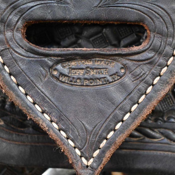 14" USED JEFF SMITH TEAM ROPING SADDLE