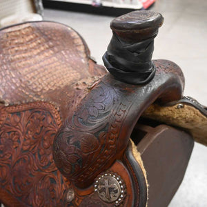 15" USED TESKEY'S ROPING SADDLE Saddles TESKEY'S SADDLERY LLC   