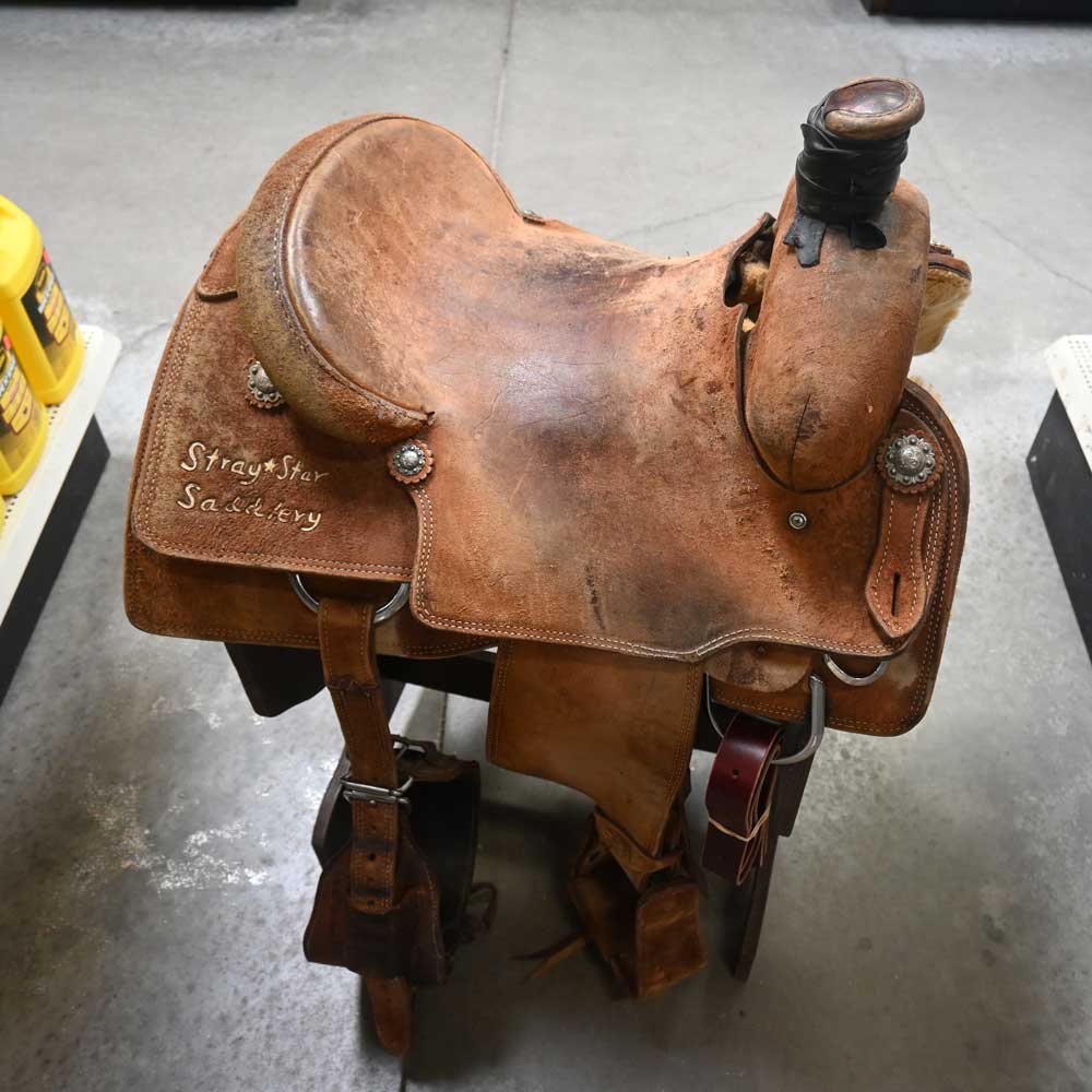 14.5" USED STRAY STAR ROPING SADDLE