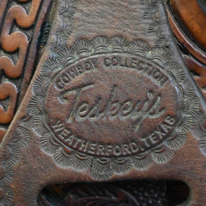 15" USED TESKEY'S ROPING SADDLE Saddles TESKEY'S SADDLERY LLC   