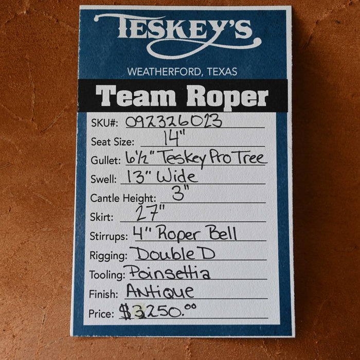 14" TESKEY'S TEAM ROPING SADDLE