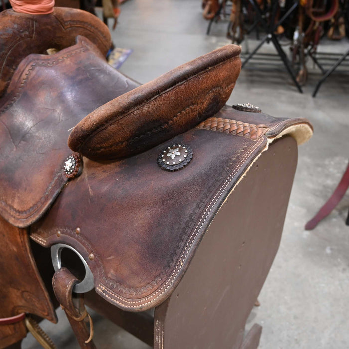 13.5" USED PATRICK SMITH TEAM ROPING SADDLE