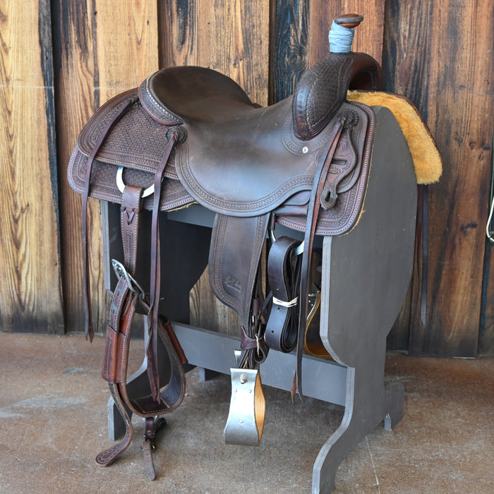16" USED JEFF SMITH RANCH CUTTER SADDLE