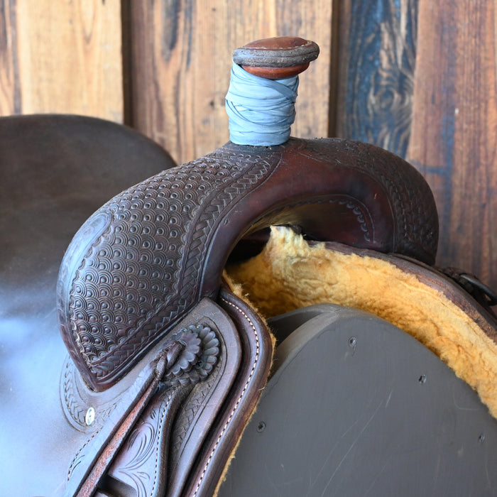 16" USED JEFF SMITH RANCH CUTTER SADDLE