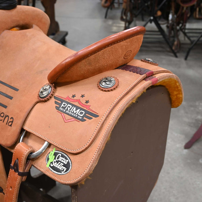 15.5" USED CACTUS TEAM ROPING SADDLE Saddles - Used CACTUS SADDLERY