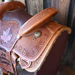 14" USED TESKEY'S ROPING SADDLE