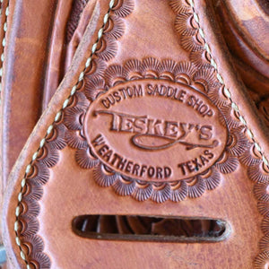 14" USED TESKEY'S ROPING SADDLE