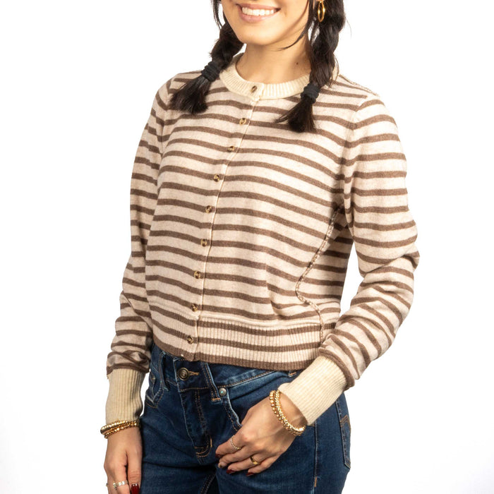 Striped Pattern Cardigan