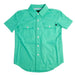 Rock & Roll Denim Boy's Tek Solid Emerald Pearl Snap Shirt KIDS - Boys - Clothing - Shirts - Short Sleeve Shirts Panhandle