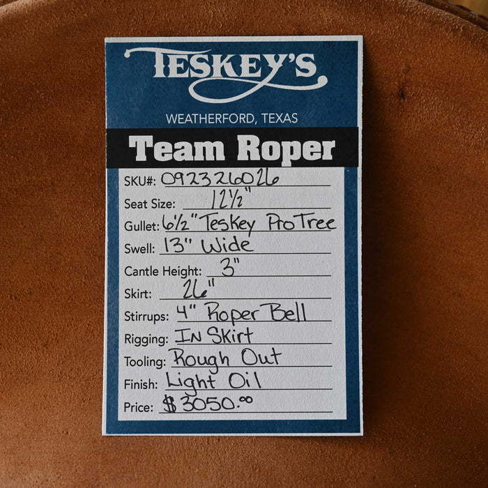 12.5" TESKEY'S TEAM ROPING SADDLE