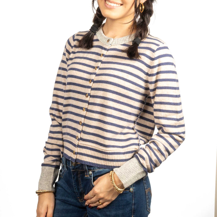 Striped Pattern Cardigan