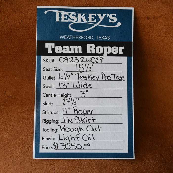 15.5" TESKEY'S TEAM ROPING SADDLE