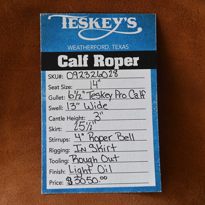 14" TESKEY'S CALF ROPING SADDLE