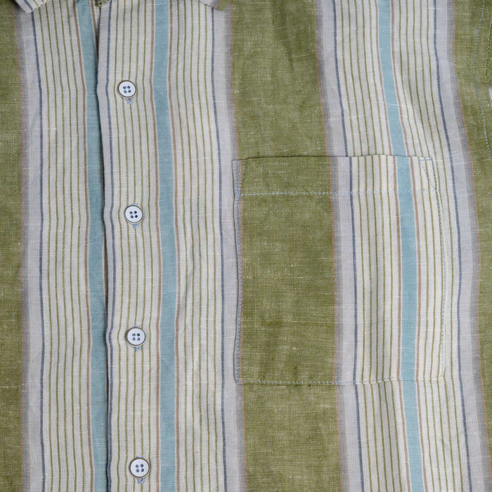 True Grit Linen Stripe Button Down Shirt MEN - Clothing - Shirts - Short Sleeve TRUE GRIT