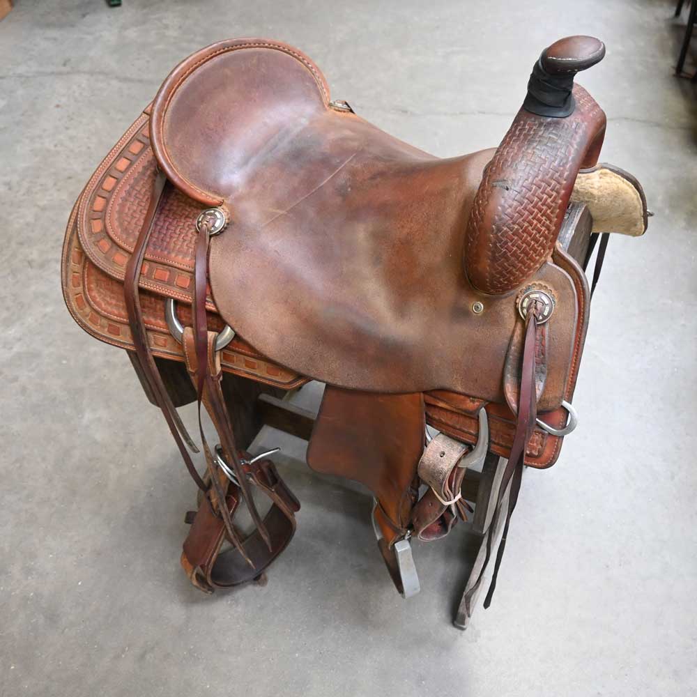 17.5" USED ROO HIDE RANCH CUTTING SADDLE