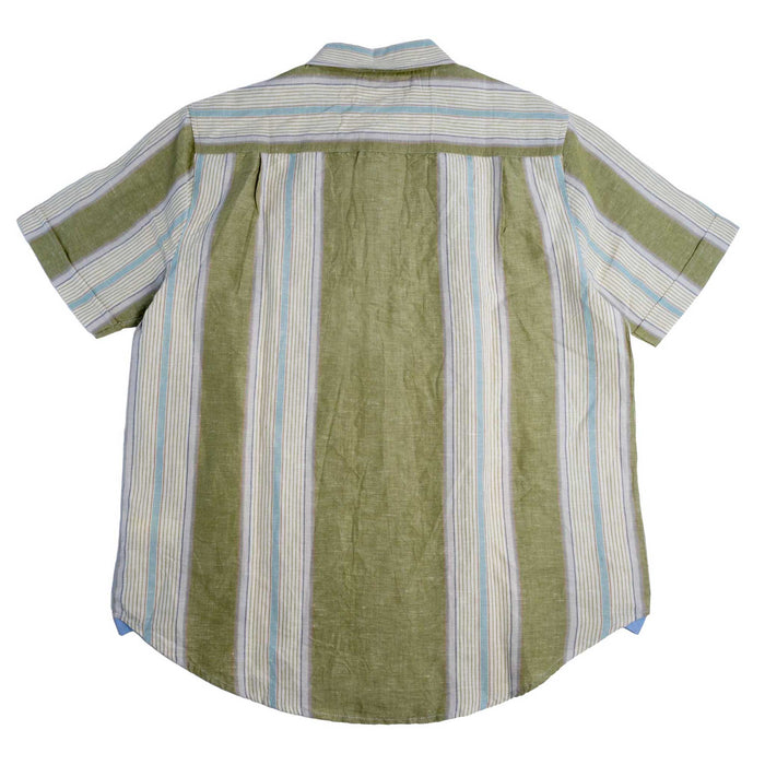 True Grit Linen Stripe Button Down Shirt MEN - Clothing - Shirts - Short Sleeve TRUE GRIT
