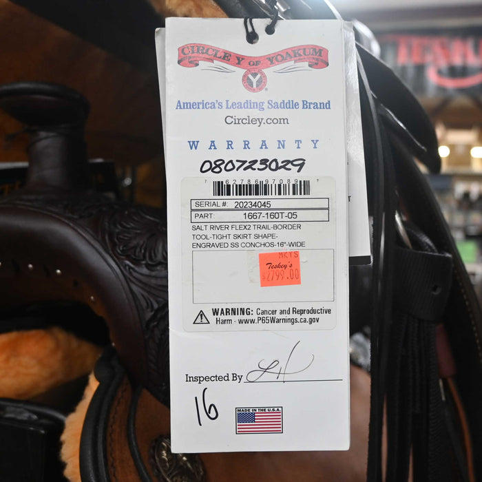 16" CIRCLE Y SALT RIVER FLEX 2 TRAIL SADDLE Saddles - New Circle Y Saddlery