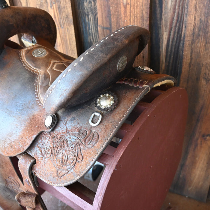 13" USED DOUBLE J POZZI PRO BARREL SADDLE Saddles - Used DOUBLE J SADDLERY