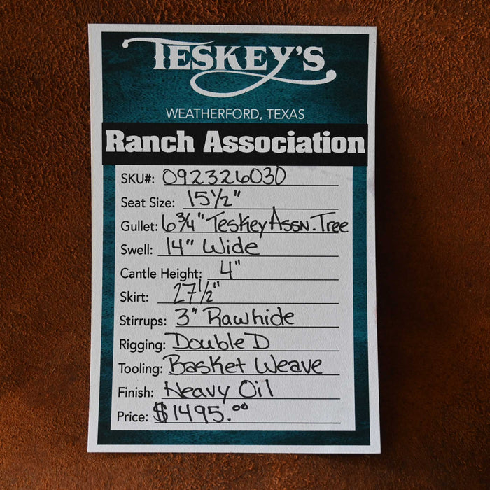 15.5" TESKEY'S RANCH ASSOCIATION SADDLE