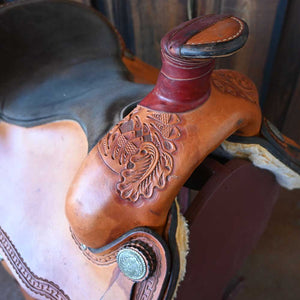 16" USED BUNKHOUSE LEATHER ROPING SADDLE