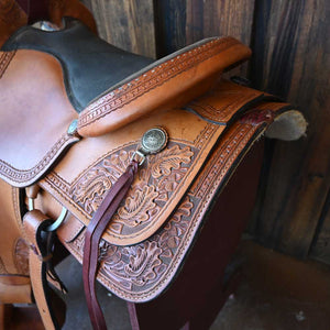 16" USED BUNKHOUSE LEATHER ROPING SADDLE