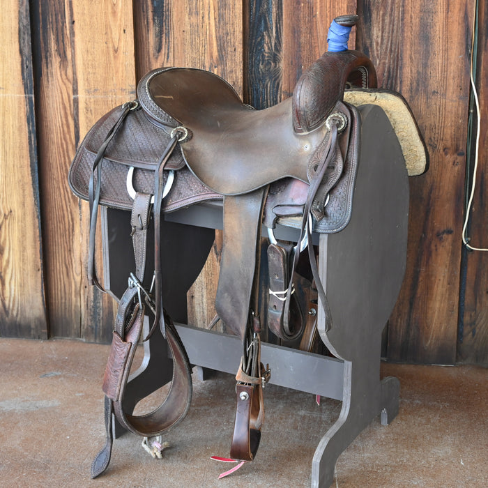 16" USED JEFF SMITH RANCH CUTTER SADDLE