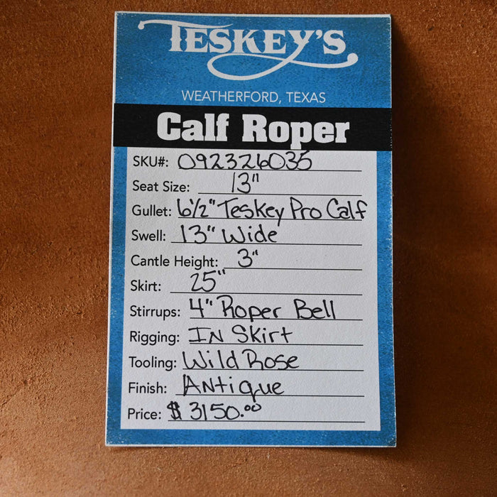 13" TESKEY'S CALF ROPING SADDLE