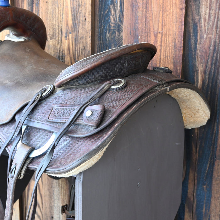 16" USED JEFF SMITH RANCH CUTTER SADDLE