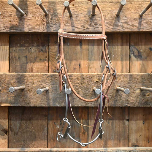 CHS Smooth Snaffle Gag Bridle Tack - Training Cow Horse Supply