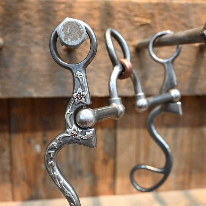 Brandon Anthony Silver Engraved Correction w/Rings Bit 1974 Tack - Bits Brandon Anthony