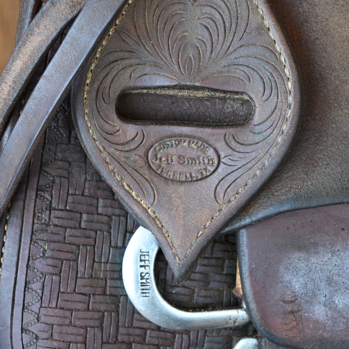 16" USED JEFF SMITH RANCH CUTTER SADDLE