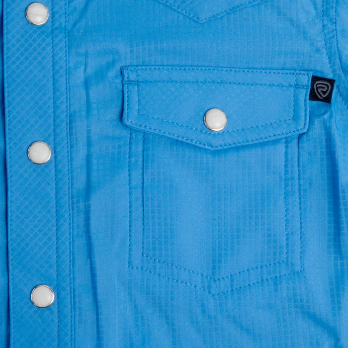 Rock & Roll Denim Men's Tek Ripstop Pearl Snap Shirt - Blue MEN - Clothing - Shirts - Short Sleeve Panhandle
