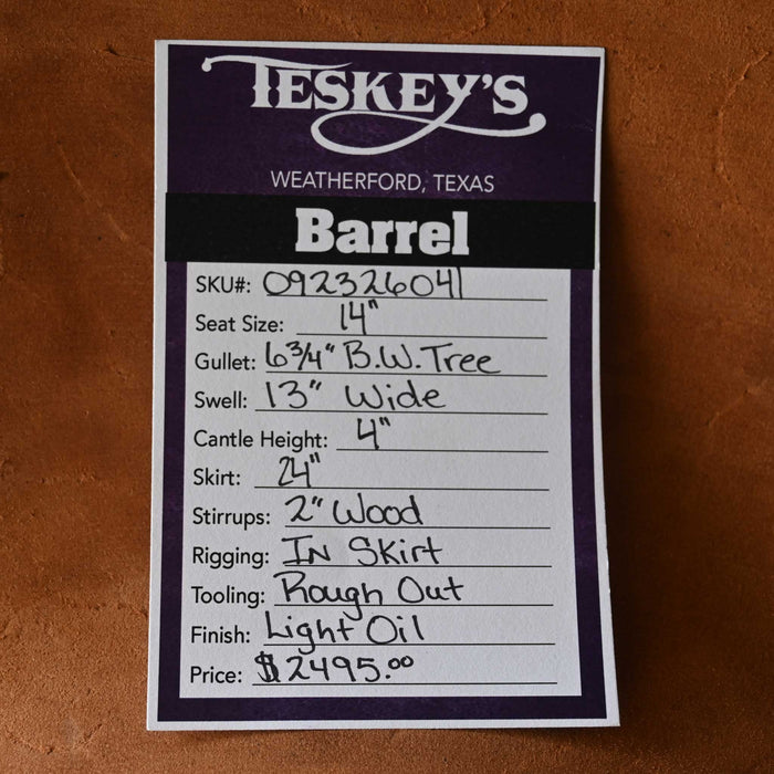 14" TESKEY'S BARREL SADDLE